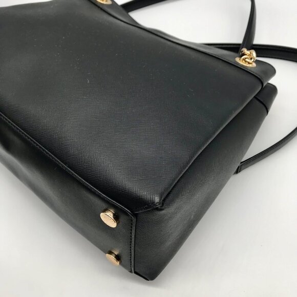 Michael Kors Black Saffiano Leather Lori Chain Tote Bag - Picture 8 of 10